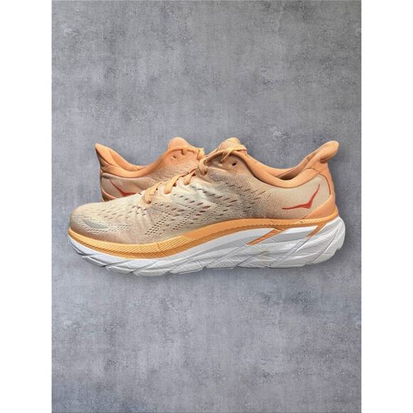 Hoka One One Clifton 8 Running Shoes Cantaloupe Wmns Size 9 B Cushioned Sneakers - Picture 6 of 7
